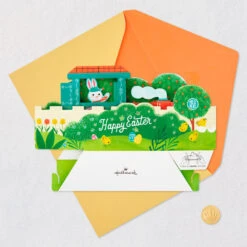 Hallmark Bunny In Train Musical 3D Pop-Up Easter Card With Motion -Hallmark Gift Shop Bunny in Train Musical 3D PopUp Easter Card With Motion 1199EAZ5106 05