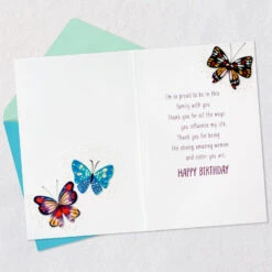 Hallmark Wise And Wonderful Woman Birthday Card For Sister -Hallmark Gift Shop Butterflies Birthday Card for Sister 799FBD7219 03