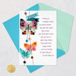 Hallmark Wise And Wonderful Woman Birthday Card For Sister -Hallmark Gift Shop Butterflies Birthday Card for Sister 799FBD7219 05