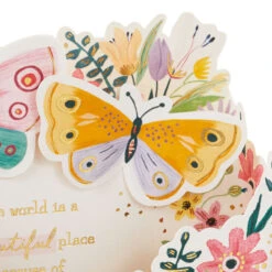 Hallmark Moms Make The World Beautiful 3D Pop-Up Card -Hallmark Gift Shop Butterflies and Flowers 3D PopUp Card for Mom 799MPI8011 04