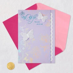 Hallmark You're The Love Of My Life Mother's Day Card For Wife -Hallmark Gift Shop Butterflies and Flowers Wife Mothers Day Card 799MOA7564 06