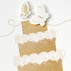 Hallmark Wishing You The Happiest-Ever-After Wedding Card From Us -Hallmark Gift Shop Butterflies and Gold Cake Wedding Card From Us 699W4039 04