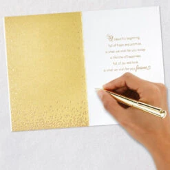 Hallmark Wishing You The Happiest-Ever-After Wedding Card From Us -Hallmark Gift Shop Butterflies and Gold Cake Wedding Card From Us 699W4039 06