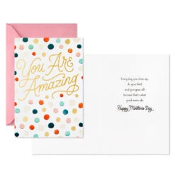 Hallmark Amazing Mom Assorted Mother's Day Cards, Pack Of 6 -Hallmark Gift Shop Butterflies and Polka Dots Mothers Day Cards Pack 799MBC6183 03