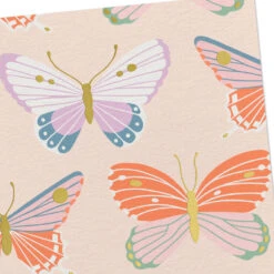 Hallmark Butterfly Pattern Blank Notes, Pack Of 10 -Hallmark Gift Shop Butterflies on Blush Blank Note Cards Pack 3NOT1532 04