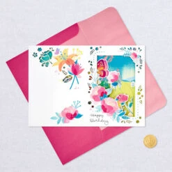 Hallmark Beautiful Year Butterfly On Flowers 3D Pop-Up Birthday Card -Hallmark Gift Shop Butterfly Garden Shadow Box 3D PopUp Birthday Card 899WDR1140 05