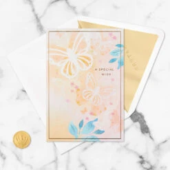 Hallmark Special Wish To Someone Who Brings Happiness 3D Pop-Up Card For Her -Hallmark Gift Shop Butterfly and Leaves 3D PopUp Card for Her 1299LAD2888 04