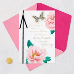 Hallmark A Time To Celebrate Where You Are Birthday Card -Hallmark Gift Shop Butterfly and Pink Peonies Birthday Card for Her 759HBD4571 06