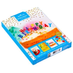 Hallmark Birthday Icons Boxed Birthday Cards Assortment, Pack Of 12 -Hallmark Gift Shop Cake and Balloons Assorted Boxed Birthday Cards 3EDX1206 02