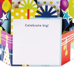 Hallmark Celebrate Big Musical 3D Pop-Up Birthday Card With Light -Hallmark Gift Shop Cake and Stars Music Light PopUp Birthday Card 999ARH1376 04