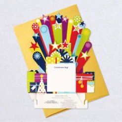 Hallmark Celebrate Big Musical 3D Pop-Up Birthday Card With Light -Hallmark Gift Shop Cake and Stars Music Light PopUp Birthday Card 999ARH1376 08