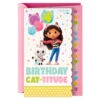 Hallmark Gabby's Dollhouse Cat-titude Birthday Card With Stickers -Hallmark Gift Shop Cakey Cat and Pandy Paws Birthday Card for Girl 699HKB9380 01