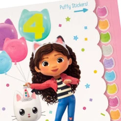Hallmark Gabby's Dollhouse Cat-titude Birthday Card With Stickers -Hallmark Gift Shop Cakey Cat and Pandy Paws Birthday Card for Girl 699HKB9380 06