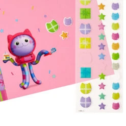 Hallmark Gabby's Dollhouse Cat-titude Birthday Card With Stickers -Hallmark Gift Shop Cakey Cat and Pandy Paws Birthday Card for Girl 699HKB9380 07