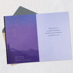 Hallmark A Love Like Yours Religious Anniversary Card For Couple -Hallmark Gift Shop Campfire in Wooded Lake at Night Religious Anniversary Card 659CEY1922 04