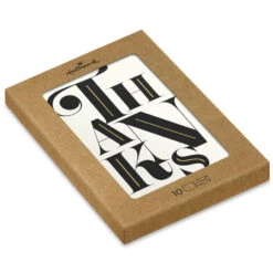 Hallmark Stylish Black And White Blank Thank You Notes, Pack Of 10