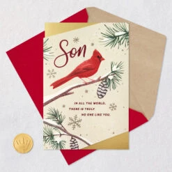Hallmark No One Like You Christmas Card For Son -Hallmark Gift Shop Cardinal on Snowy Branch Son Christmas Card 699XZH1915 07