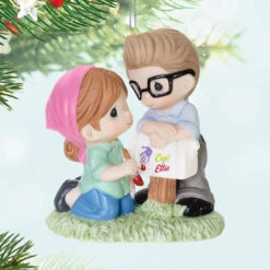 Hallmark Disney/Pixar Precious Moments Up Carl And Ellie Porcelain Ornament -Hallmark Gift Shop Carl and Ellie Painting Mailbox Keepsake Ornament 5QXE3532 02