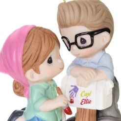 Hallmark Disney/Pixar Precious Moments Up Carl And Ellie Porcelain Ornament -Hallmark Gift Shop Carl and Ellie Painting Mailbox Keepsake Ornament 5QXE3532 06