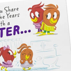 Hallmark Things We Share Funny Pop-Up Birthday Card For Sister -Hallmark Gift Shop Cartoon Birds Birthday Card for Sister 659FBD4945 06