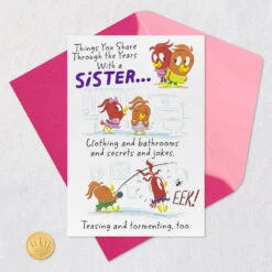 Hallmark Things We Share Funny Pop-Up Birthday Card For Sister -Hallmark Gift Shop Cartoon Birds Birthday Card for Sister 659FBD4945 07