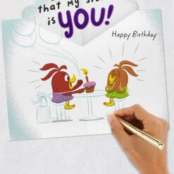 Hallmark Things We Share Funny Pop-Up Birthday Card For Sister -Hallmark Gift Shop Cartoon Birds Birthday Card for Sister 659FBD4945 08