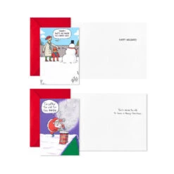 Hallmark Merry Mischief Funny Assorted Christmas Cards, Pack Of 24 -Hallmark Gift Shop Cartoon Funny Christmas Cards Assortment 5XPX1020 04