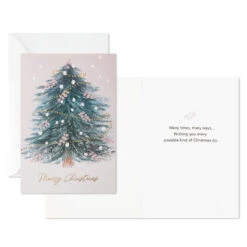 Hallmark Christmas Tree On Pink Boxed Christmas Cards, Pack Of 16 -Hallmark Gift Shop Casual Holiday Tree on Pink Boxed Christmas Cards 1XPX2584 03