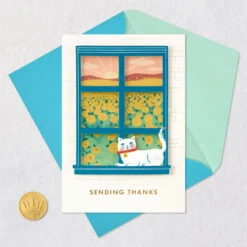 Hallmark You're So Easy To Appreciate Thank You Card -Hallmark Gift Shop Cat in Sunny Window Thank You Card 659T2281 05