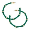 Celeste Green Enamel Bamboo Hoop Earrings -Hallmark Gift Shop Celeste Enamel Bamboo Green Hoop Earrings 23453EGN 01
