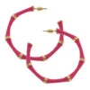 Celeste Pink Enamel Bamboo Hoop Earrings -Hallmark Gift Shop Celeste Enamel Bamboo Pink Hoop Earrings 23453EPK 01