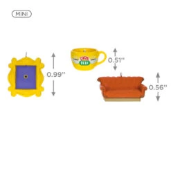 Hallmark Mini Friends Coffee Cup, Frame And Couch Ornaments, Set Of 3 -Hallmark Gift Shop Central Perk Mug Couch Frame Keepsake Ornaments 2199QXM9257 03