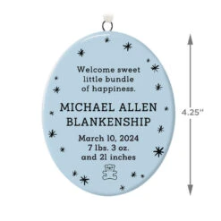 Hallmark Ceramic Personalized Ornament—Vertical Oval -Hallmark Gift Shop Ceramic Personalized OrnamentVertical Oval 1999QHE1739B2 03