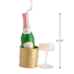 Signature Champagne Hallmark Ornament -Hallmark Gift Shop Champagne Bottle and Glass Christmas Ornament 1HGO3398 04