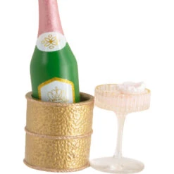 Signature Champagne Hallmark Ornament -Hallmark Gift Shop Champagne Bottle and Glass Christmas Ornament 1HGO3398 06