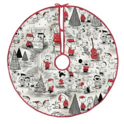 Peanuts® Fabric Hallmark Tree Skirt, 48" -Hallmark Gift Shop Charlie Brown Christmas Fabric Tree Skirt 3HCM4878 07