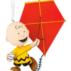 Peanuts® 75th Anniversary Charlie Brown And Snoopy Hallmark Ornaments, Set Of 2 -Hallmark Gift Shop Charlie Brown Snoopy Flying Kit Christmas Ornaments 3HCM4144 07