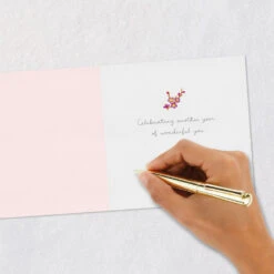 Hallmark Another Year Of Wonderful You Birthday Card -Hallmark Gift Shop Cherry Blossom Scalloped Cake Birthday Card 759LAD4345 06