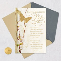 Hallmark I'm A Lucky Guy Anniversary Card For Wife -Hallmark Gift Shop Cherry Blossoms Anniversary Card for Wife 699AVY3444 05