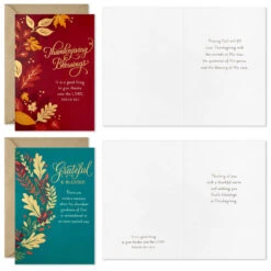 Hallmark Blessings Religious Assorted Boxed Thanksgiving Cards, Pack Of 16 -Hallmark Gift Shop Christian Boxed Thanksgiving Cards Assortment 5HAA1011 03