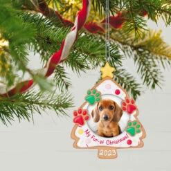 Hallmark My Fur-st Christmas 2023 Photo Frame Ornament -Hallmark Gift Shop Christmas Cookie Pet Picture Frame Keepsake Ornament 1599QGO2607 02