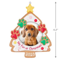 Hallmark My Fur-st Christmas 2023 Photo Frame Ornament -Hallmark Gift Shop Christmas Cookie Pet Picture Frame Keepsake Ornament 1599QGO2607 03