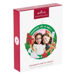 Hallmark Grandkids Are So Sweet! Photo Frame Ornament -Hallmark Gift Shop Christmas Cookies Round Frame Keepsake Ornament 5QGO1572 08