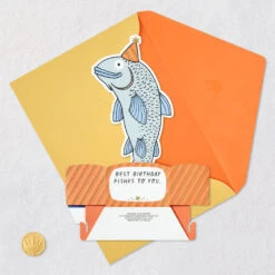 Hallmark Best Birthday Fishes Funny 3D Pop-Up Birthday Card -Hallmark Gift Shop Cod Fish Pun Funny 3D PopUp Birthday Card 799WDR1286 05