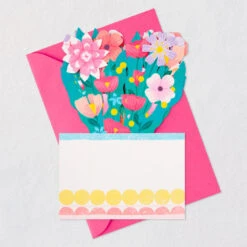 Hallmark Flower Bouquet Just For You 3D Pop-Up Card -Hallmark Gift Shop Colorful Flowers Just For You 3D PopUp Card 799WDR1206 06