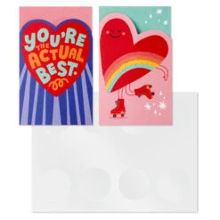 Hallmark Mini Red Hearts Kids Assorted Valentine's Day Treat Card Pockets With Sticker Seals, Pack Of 32 -Hallmark Gift Shop Colorful Hearts Valentines Day Mini Pocket Notes 5ETV1079 02