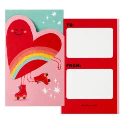 Hallmark Mini Red Hearts Kids Assorted Valentine's Day Treat Card Pockets With Sticker Seals, Pack Of 32 -Hallmark Gift Shop Colorful Hearts Valentines Day Mini Pocket Notes 5ETV1079 04