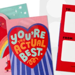 Hallmark Mini Red Hearts Kids Assorted Valentine's Day Treat Card Pockets With Sticker Seals, Pack Of 32 -Hallmark Gift Shop Colorful Hearts Valentines Day Mini Pocket Notes 5ETV1079 05