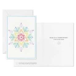 Hallmark UNICEF Rainbow Snowflake Boxed Holiday Cards, Pack Of 20 -Hallmark Gift Shop Colorful Snowflake Line Art Boxed Christmas Cards 1URS2294 03