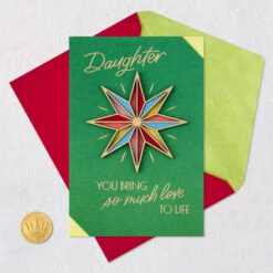 Hallmark You Bring So Much Love To Life Christmas Card For Daughter -Hallmark Gift Shop Colorful Star Daughter Christmas Card 659XZH1669 06